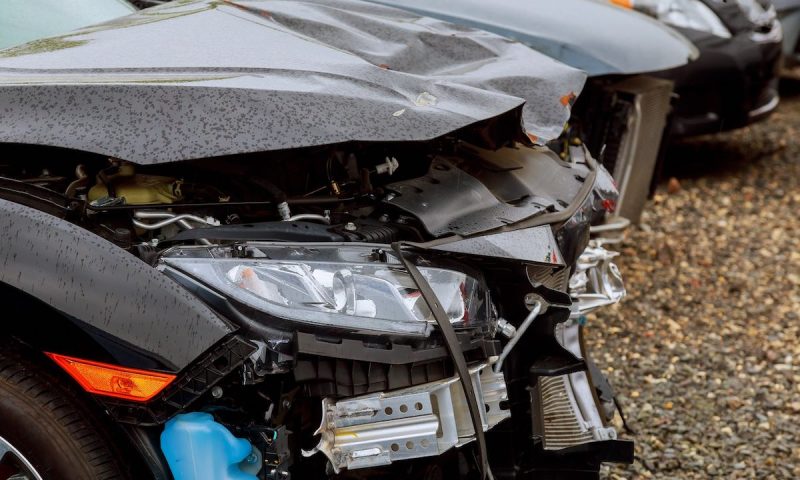 automobile crash accident on street, damaged cars after collision in city crash auto body automobile accident on street, damaged cars after collision