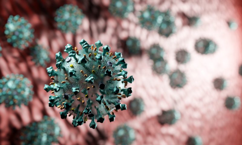 Coronavirus attack in microscopic view. Virus from Wuhan Coronavirus attack in microscopic view. Virus from Wuhan