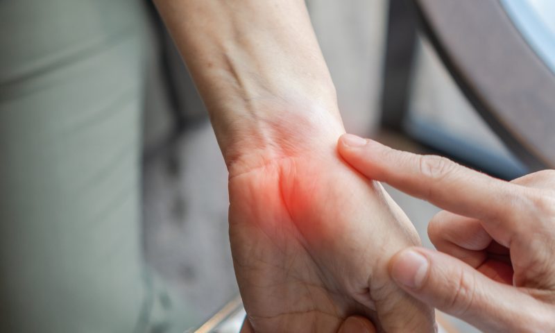 Carpal tunnel syndrome (CTS) pressure on nerve, Osteoarthritis, Ganglion cysts, Gout, De Quervain tenosynovitis or Kienbock disease (Avascular necrosis) with pain in patient’s wrist joint and bone ache Carpal tunnel syndrome (CTS) pressure on nerve, Osteoarthritis, Ganglion cysts, Gout, De Quervain tenosynovitis or Kienbock disease (Avascular necrosis) with pain in patient's wrist joint and bone ache